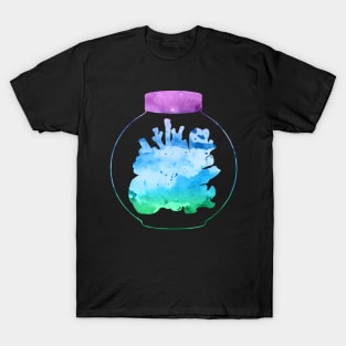 Corals in Mason Jar | Ocean | Purple Blue Green Gradient T-Shirt